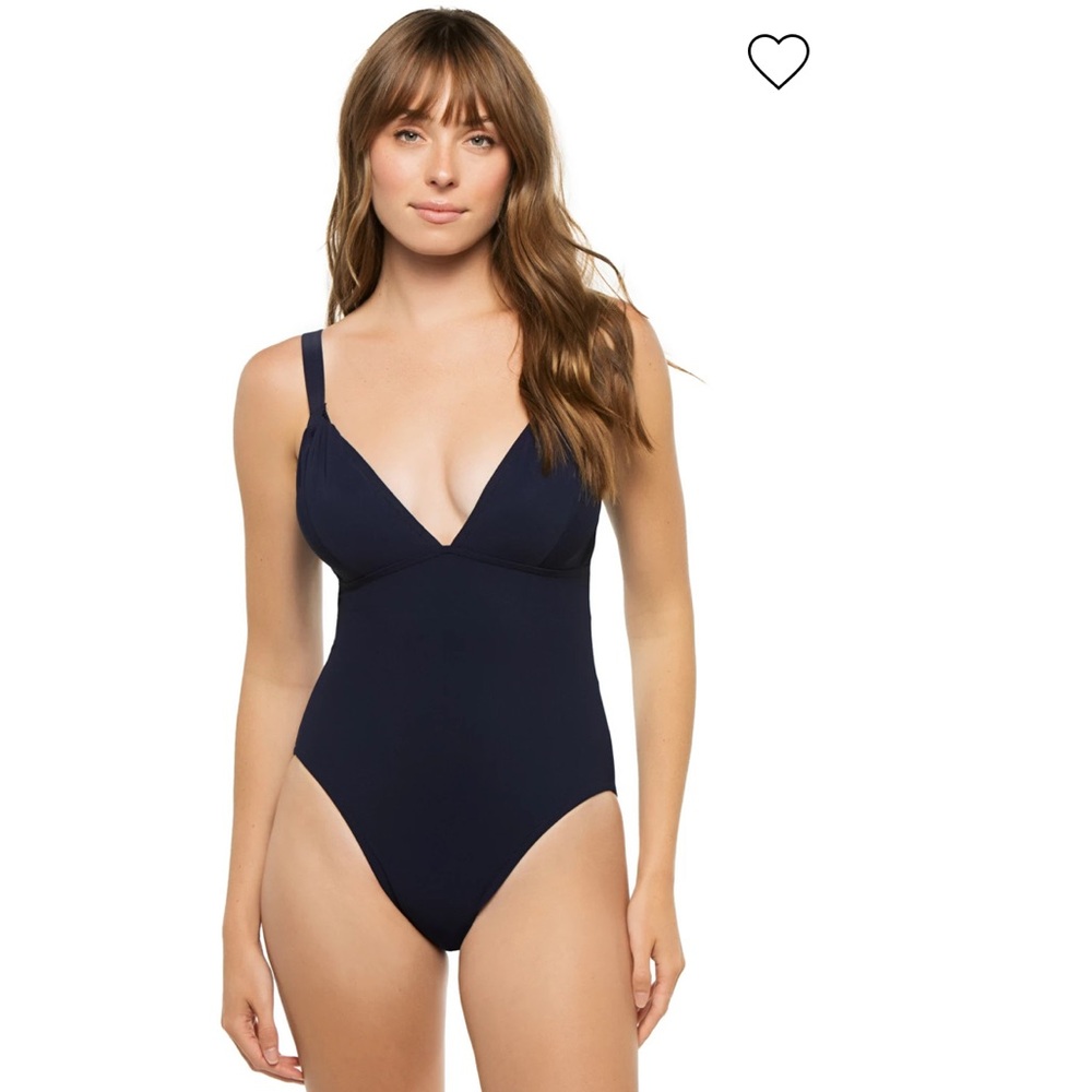Karla Colletto Women's Navy Blue Arlo Underwire One-Piece Swimsuit 8 size